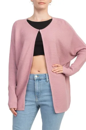 Lissy Crew Neck Open Front Long Sleeve Knit Cardigan