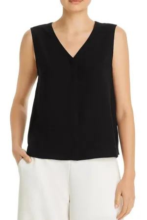 Simplicity Black V Neckline Sleeveless Top